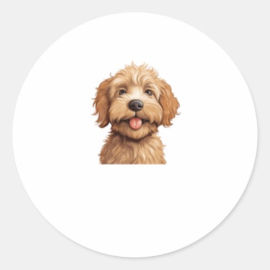 Australian Labradoodle Ronde Sticker (Voorkant)