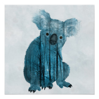 Australian Misty Forest Koala Perfect Poster
