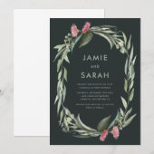 Australian Native Gum Blossom Wedding Invitation Kaart (Voorkant / Achterkant)
