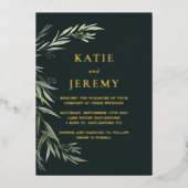 Australian Native Gum Leaf Folie Invitation Uitnodiging (Voorkant)