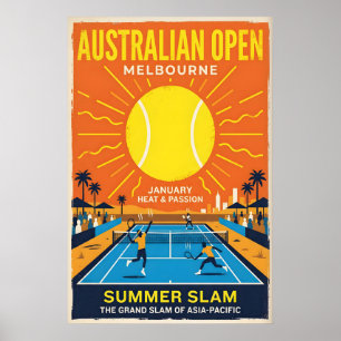 Australian Open Tennis Poster Zomer Slam, Vet