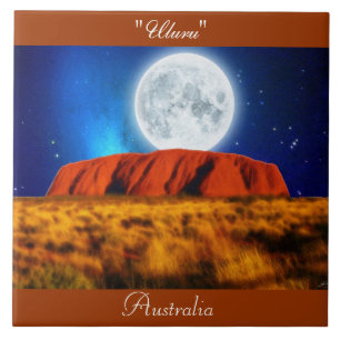 Australian Outback Ayers Rock "Uluru 6' Art Tegel Tegeltje