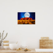 Australian Outback Ayers Rock "Uluru Moon" Art Poster (Keuken)