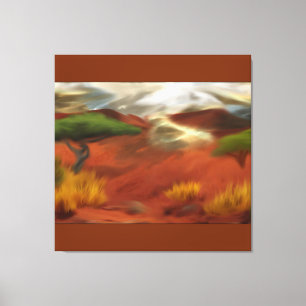 Australian Outback Dawn Abstracte Art Canvas Afdruk