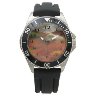 Australian Outback Dawn Abstracte Art Horloge