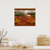 Australian Outback Dawn Abstracte Art Poster (Keuken)
