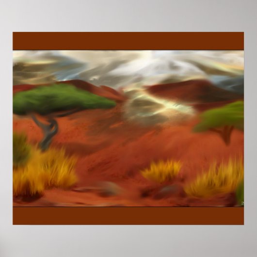 Australian Outback Dawn Abstracte Art Poster (Voorkant)