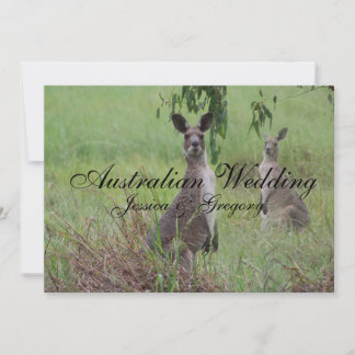 Australian Outback Kangaroos Wedding Invitations Kaart