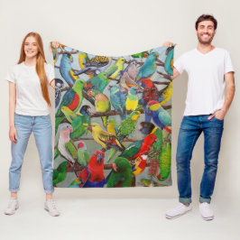 Australian Parakeets Fleece Blanket
