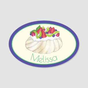 Australian Pavlova Fruit Meringue Dessert Food Naamplaatje