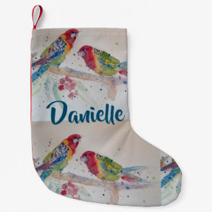 Australian Rosella Parrot Waterverf Name Stocking Kleine Kerstsok