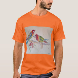 Australian Rosella Parrots Waterverf art T Shirt
