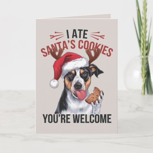 Australian Shepard Funny Dog Christmas Kaart (Voorkant)