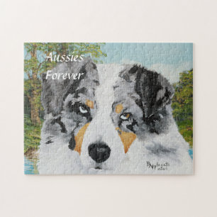 Australian Shepherd 10 x 14 Landscape Puzzle Legpuzzel