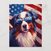 Australian Shepherd 4 juli Onafhankelijkheidsdag Briefkaart (Voorkant)