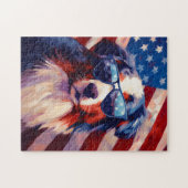 Australian Shepherd 4 juli Onafhankelijkheidsdag Legpuzzel (Horizontaal)