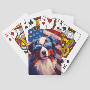 Australian Shepherd 4 juli Onafhankelijkheidsdag Pokerkaarten