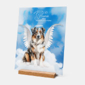Australian Shepherd Angel Chien Nom Pet Memorial (Angle)