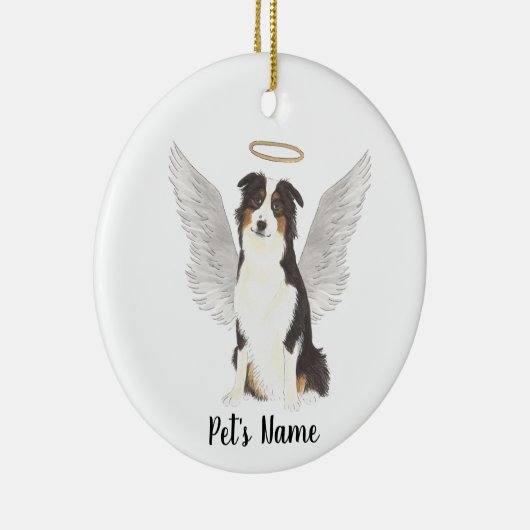 Australian Shepherd Aussie condoleance-herdenking  Keramisch Ornament (Rechts)