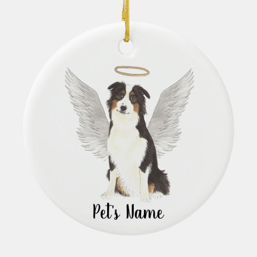 Australian Shepherd Aussie condoleance-herdenking  Keramisch Ornament (Achterkant)