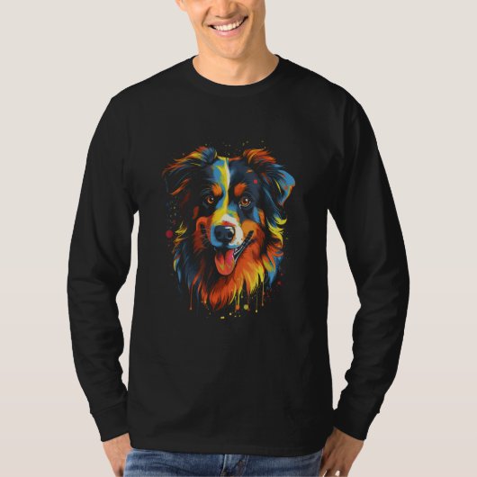 Australian Shepherd Aussie Retro Design T-shirt (Voorkant)
