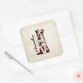 Australian Shepherd Aussie Vierkante Sticker (Envelop)