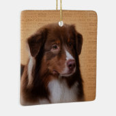 Australian Shepherd Aussie Waterverf Digital Art Keramisch Ornament (Rechts)