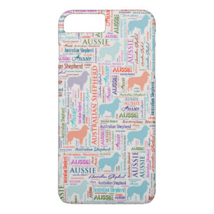 Australian Shepherd Aussie Word Art iPhone 8 Plus / 7 Plus Hoesje