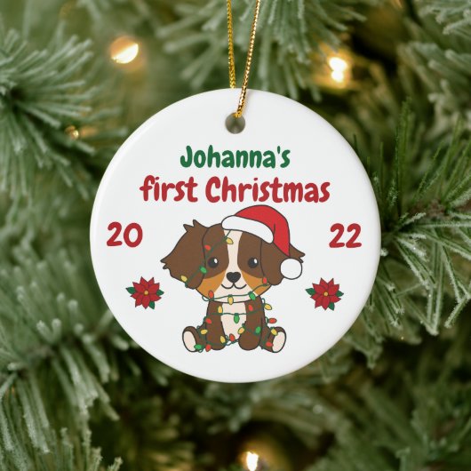 Australian Shepherd Babys eerste kerstmis Keramisch Ornament (Boom)