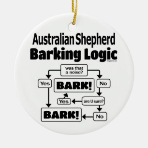 Australian Shepherd Barking Logic Keramisch Ornament