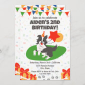 Australian Shepherd Birthday Invitation Kaart (Voorkant / Achterkant)