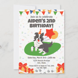 Australian Shepherd Birthday Invitation Kaart