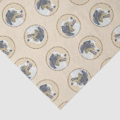 Australian Shepherd Black Tri Schilderen Hond Art Tissuepapier (Detail)