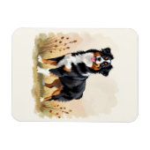 Australian Shepherd Black Tricolor Aussie Dog Magneet (Horizontaal)