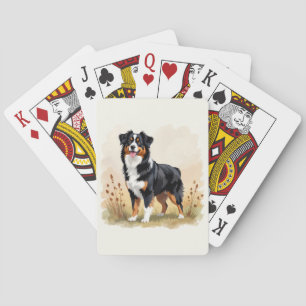 Australian Shepherd Black Tricolor Aussie Dog Pokerkaarten