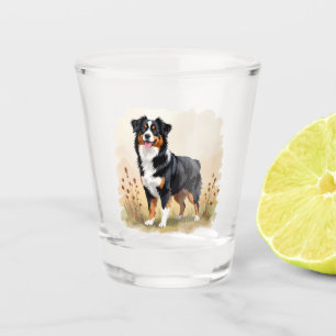 Australian Shepherd Black Tricolor Aussie Dog Shot Glas