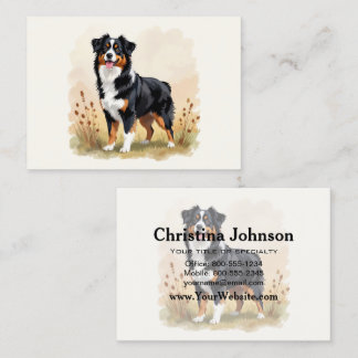 Australian Shepherd Black Tricolor Aussie Dog Visitekaartje