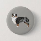 Australian Shepherd Blue Merle Button (Voorkant)