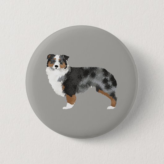 Australian Shepherd Blue Merle Button (Voorkant)