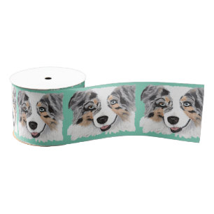 Australian Shepherd Blue Merle Dog Grosgrain Grosgrain Lint