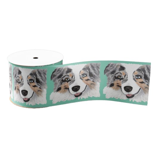 Australian Shepherd Blue Merle Dog Grosgrain Grosgrain Lint (Spoel)