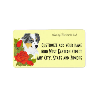 Australian Shepherd Blue Merle Étiquette de adress