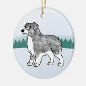Australian Shepherd Blue Merle kerstversiering Keramisch Ornament (Links)