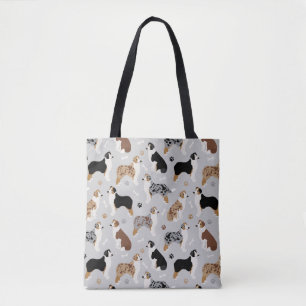 Australian Shepherd Botten and Paws Gray Canvas ta Draagtas