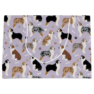 Australian Shepherd Botten and Paws Large Gift Bag Groot Cadeauzakje