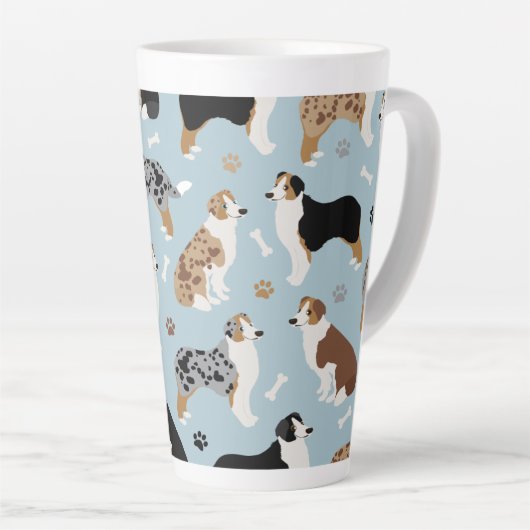 Australian Shepherd Botten and Paws Latte Mok (Rechterhoek)
