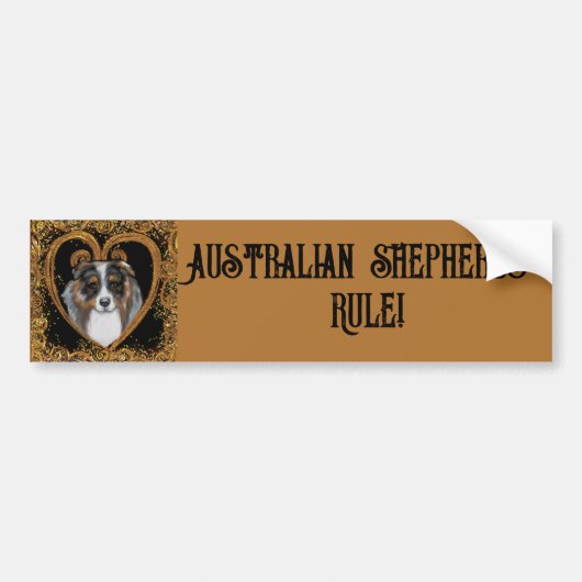 Australian Shepherd Bumpersticker (Voorkant)