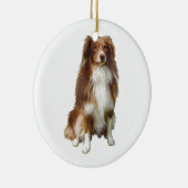Australian Shepherd (C) - Rood-wit Keramisch Ornament (Rechts)