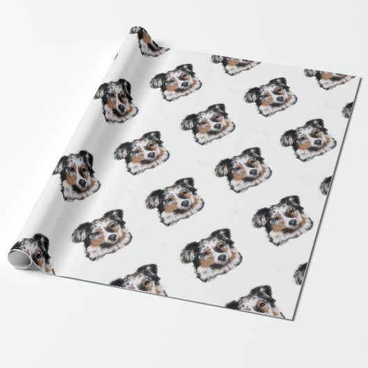 Australian Shepherd Cadeaupapier (Uitgerold)