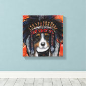 AUSTRALIAN SHEPHERD CANVAS AFDRUK (Insitu (Houten vloer))